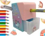 Kunya Sharpener for Kids- Pencil Sharpeners for Kids Boys & Girls School Kit and Office Stationary Items, Stationary Kit, Table Sharpener Machine, Birthday Return Gift (Robot Sharpener) (Pink)