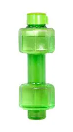 FINE ART Creative Boom Marketing Plastic Dumbbell Shape Portable Stylish Leak Proof Water Bottle With Plastic Cap For Fitness Gym, Sports Workout (Blue Colour)