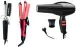 ROMARO Nirvani 2888 Professional Salon hair Dryer with 2 Speed and 2 Heat Setting 1500 WATT Dryer NHC-2009 Ceramic P{late Hair Straightener Cum Hair Curler and NHC-471 Hair Curler for Women COMBO (Multicolor) Personal Care Appliance Combo