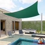 HIPPO PE 90% Sun Blockage Rectangle Shade Sail Sun & UV Protection Olive Green