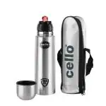 Cello Flip Style Stainless Steel Bottle, 500ml, Silver