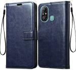 BINTAGE Flip Cover for Itel A661L /Itel A49 (Blue, Magnetic Case, Pack of: 1)