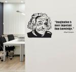 Lanstick Vinyl Black Albert Einstein Imagination Quotes Self Adhesive Wall Sticker24 inch