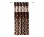 Tanyugg Plain Coffee Jute Window Curtain 5x4 ft (Design Romania Panel)