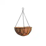 GARDEN KING - 10 INCH COIR HANGING BASKET WITH CHAIN (Black, 1PC)