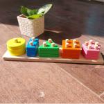 Hawbeez 5 Shapes Stacker/Wooden Stacking Toys/Stacking Toy/Learning Toys/Montessori Toys/Wooden Shapes Stacker Toy/Kids Toys/Sorting Toys/Shapes Stacker