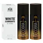 St.John Cobra Deodorant Live 150 ml Pack of 2& Cobra Black Current 50ml Perfume Combo Gift Pack Perfume Body Spray - For Men & Women (350 ml, Pack of 3)