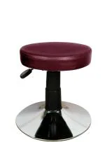 Sitwell Maroon Fabric Cushion Stool With Chrome Plate
