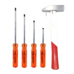 PERFECT TECH Combo 4 Pcs Screwdriver Tools Kit Set & Machinist Hammer | Hammers with Wooden Handle | 2 in-1 Reversible Magnetic & Hardened | Spanner Screwdriver Machin (Red, 4,6,8,10 Inch)