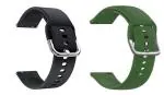 LIDDU Silicone Smart Watch Strap for Boat Wave Lite and Wave Call (Black and Green) (pack of 2)