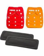 BEAUQIQ BABY Reusable Cloth Diapers Charcoal Bamboo Insert Free Size (Pack of 2)
