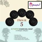BADA HAIR Activated Charcoal Soap for skin whitening, Treat Oily Skin Pack of 5