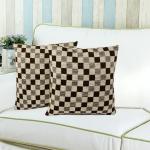 Saral Home Brown Chenille Cushion Cover 40x40 cm (Set of 2)