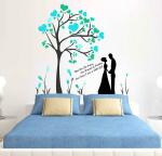 Lanstick Multicolor Couples Near Beautiful Tree With You Are My Princess Quote Self Adhesive Wall Sticker - 32 inch
