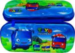 POKSI TAYO BUS THEME PENCIL BOX FOR GIRLS MULTIPURPOSE WITH LARGE CAPACITY TO CARRY ALL STATIONERY|WITH ZIPPER LOCK|8d DESIGN Art EVA Pencil Box l Set of 1 Dark Blue