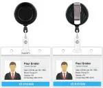Shining Zon Single Side PVC Card Holder Badge Transparent for School Institute Office use for Horizontal With Black Yoyo Clip - Pack of 1