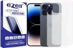 eZell iPhone 15 Pro Max Back Screen Protector(Transparent), 3D Back Skin Carbon Fiber Ultra-Thin Protective Film (2 Packs) Transparent Back Cover with Wet and Dry Wipes