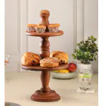 ARIYA HOME Decorative Wooden Two Tier Cake Server Stand