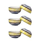 Caffeine Yellow, Gray Stoneware Dessert Bowl (Set Of 6)