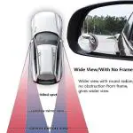 KANBI Car Accessories Pack of 2 Blind Spot Car Mirrors, 2 Inch Round HD Glass Convex Rear View Wide Angle Side Mirror Blindspot with Self Adhesive Back for Universal Vehicles