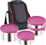 Buy Granify A-363 Red Stainless Steel Lunch Box with 4 Stainless Steel ...