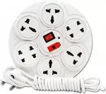 CADEAU 8+1 Round Extension Board with 2 Meter Cord Length 8 Socket Extension Boards (White, 3.5 m)