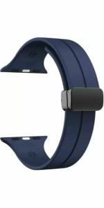 SWAPME + Compatible with Apple Watch Band Soft Silicone Magnetic Smart Watch Strap (Blue)