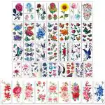 Maycreate Multicolor Color Tatto Sticker Flowers Temporary Tattoos Stickers Roses Butterflies Assorted - Azxo2-15Nfyli