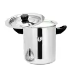 Next Future Premium 3 Litre Stainless Steel Milk Boiler | Milk Cooker with Whistle | Milk Pot 21 cm Diameter | Stainless Steel, Induction Bottom (3 Litre)