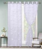 Jvin Fab White Wool Cotton Curtain, 5.5 Ft (Set Of 2)