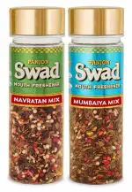 Panjon Swad Navaratan Mix & Mumbaiya Mix (Mukhwas Mouth Fresheners) 2 Bottles, 270g