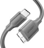 UGREEN USB-C to USB 3.0 Micro B Cable Fast Charging and Sync Data Transfer Cord for Samsung Galaxy S5 Note 3 Seagate WD Toshiba External Hard Drive Camera (3 ft)