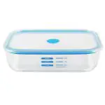 Decor Transparent Oblong Borosilicate Food Storage Container with Air Vent Lid 2.5 L