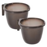 Kuber Industries Black Plastic Bathroom Mug (Pack Of 2)
