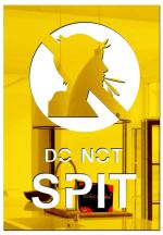 Bikri Kendra - Don't spit Golden Sign Board - 3D Acrylic Mirror Stickers Code 18