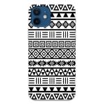 Mobiera Aztec Print Black & White Design Printed Back Cover Case For Iphone 12