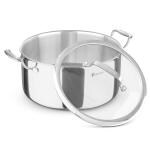 Bergner Hitech Giro Triply Non-Stick 20 cm (3.1 L) Casserole with Flat Glass Lid, Non-Stick Mesh Pattern Inside, Rivetless Handles, Metal Spatula Friendly, Induction Bottom and Gas Stove Ready