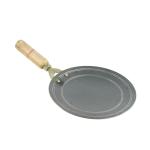 Kitchen Shopee Iron Tawa Roti/Chapati Tawa With Wooden Handle Iron/Loha/Lokhand Heavy Base Handmade 9 Inch 23 Cm Black Color Induction Bottom