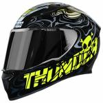 Studds THUNDER D9 Black N-5 Yellow Full Face Helmets with Mirror Visor - XL