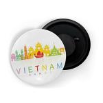 Dhcrafts White Metal Vietnam Hanoi Printed Fridge Magnet, 5.8 Cm