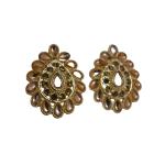 Priyansh Enterprise Handmade Gold Crystal Ad Earrings For Parties, Festivals For Women