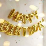 FANEX Solid Happy Birthday Foil Letter Balloon (Pack of 13)