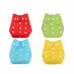 Teri Beri Baby's All in One Washable Reusable Adjustable Cloth Diapers (4 Diaper without inserts) (Assorted Colour)