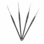 ArtRight Detail Fine Tip Paint Brushes Set - 4 Pcs Professional Synthetic Bristles Fine Liner Brushes for Detailing & Painting with Brush Holder for Acrylic, Oil, Watercolor & Gouache