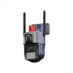 HIXECURE 3MP Dual Lens 4G Sim Based Rotating Camera/ Color Night View/ Two Way Audio Security Camera