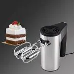 Delzon Silver, Black Stainless Steel 500W Electric Hand Mixer 5 Speed Control & Turbo Function
