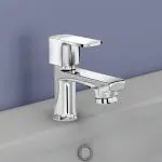 Plantex Single Lever Pillar Tap for Washbasin with Teflon Tape/Quarter Turn basin tap/Table top water tap-(Saga-Chrome)