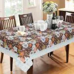 Dakshya Industries PVC Printed Waterproof Rectangle 6 Seater Dining table Cover 60x90 Inch - Brown