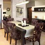 Alkaylaa Polyester Stretchable, Removable & Washable Pentagon Printed Dining Chair Cover/Protector/Seat Slipcover (Pack of 6, Wine)