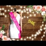 SV Traders Bride to Be Sash Pink and Golden Headpiece Bachelorette Party Hair Band Girl Tiara Headband Crown for Bride(1+1)